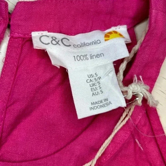 C & C California Linen Dress Size:S NWT - Picture 2 of 5
